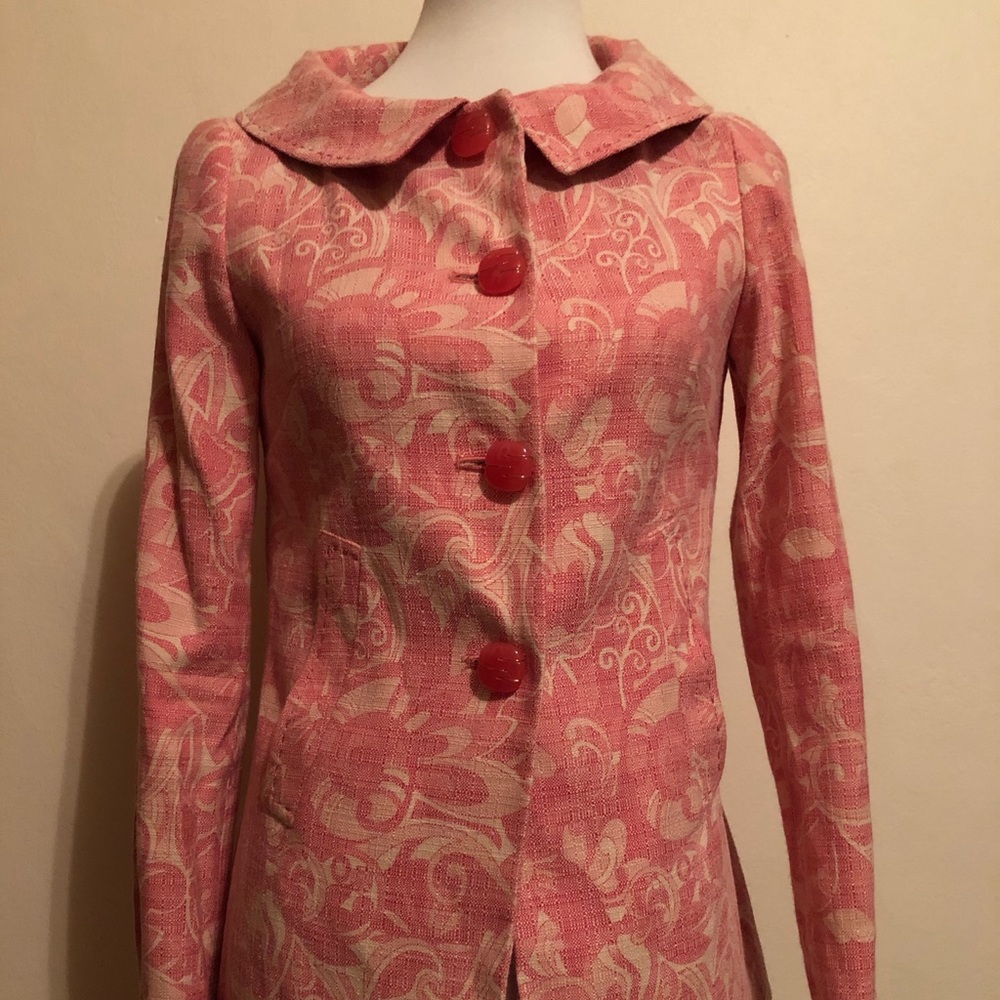 Elie Tahari Pink Printed Statement Jacket - Picture 3 of 15